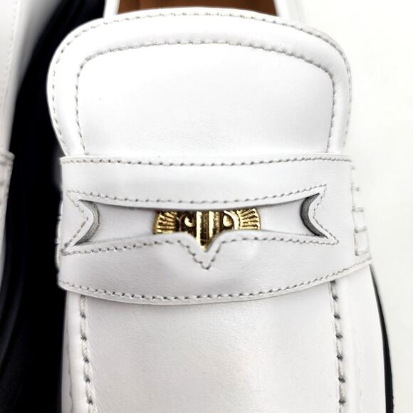 Maje Women's White Leather Chunky Platform Lug Loafers French Size 39/ US 8.5 - Picture 2 of 7